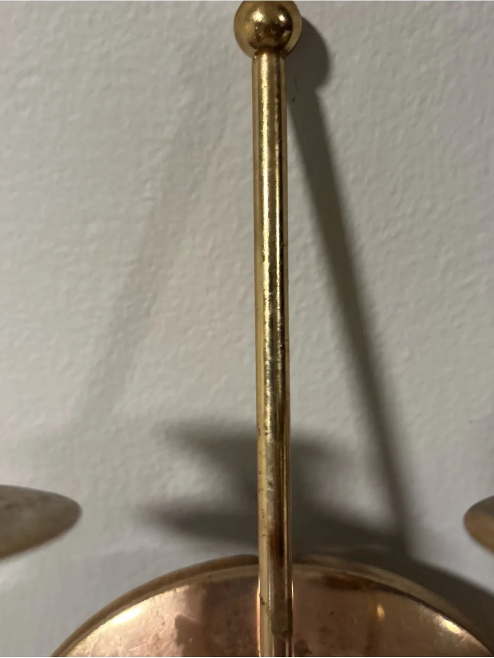 Brass-Tone Double Candle Wall Sconce - Unbranded
